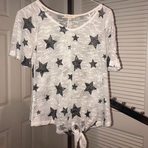 Boutique White and Black Star Shirt